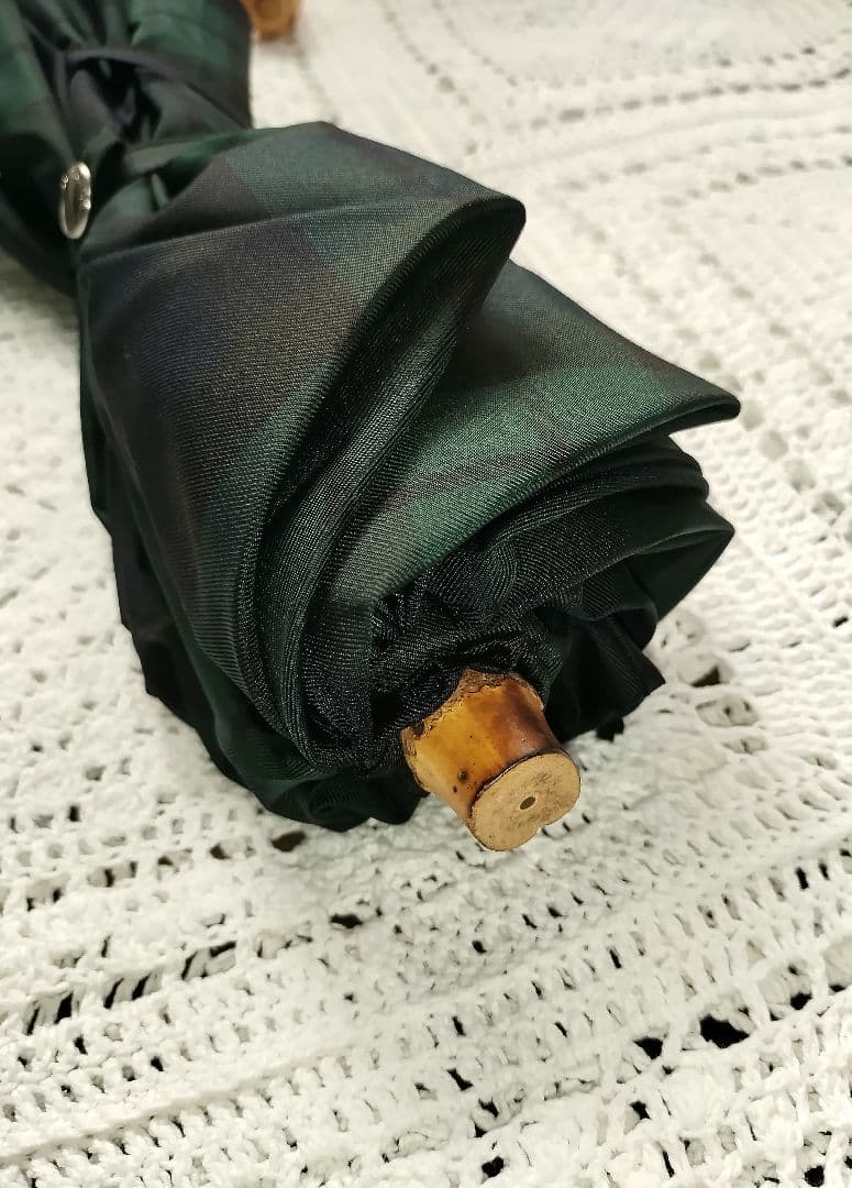 Traditional Weatherwear 折りたたみ傘 グリーン系チェック