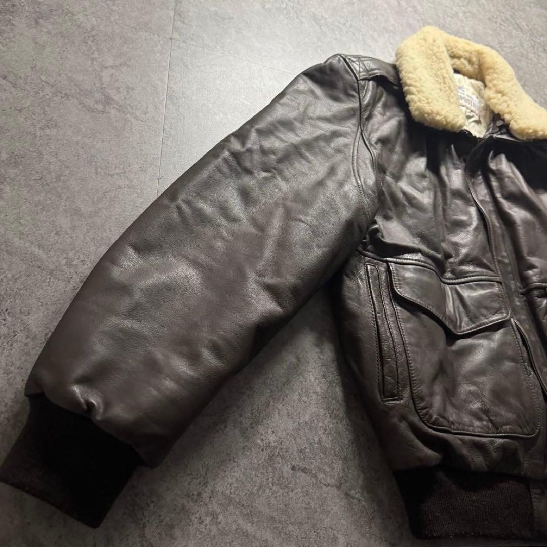 【90s vintage】フライトジャケット　G-1 A-2 本革　短丈　襟ボア