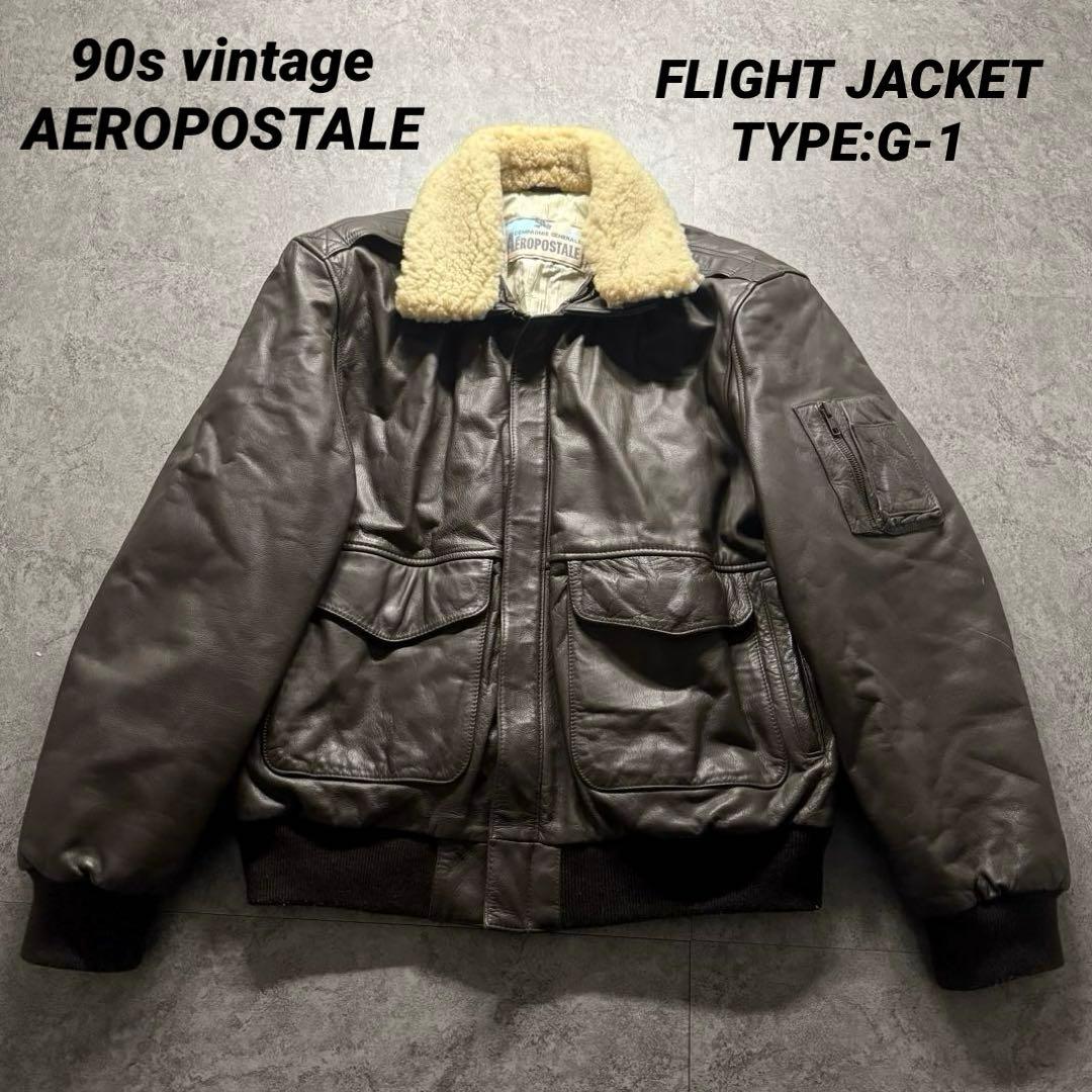 【90s vintage】フライトジャケット　G-1 A-2 本革　短丈　襟ボア
