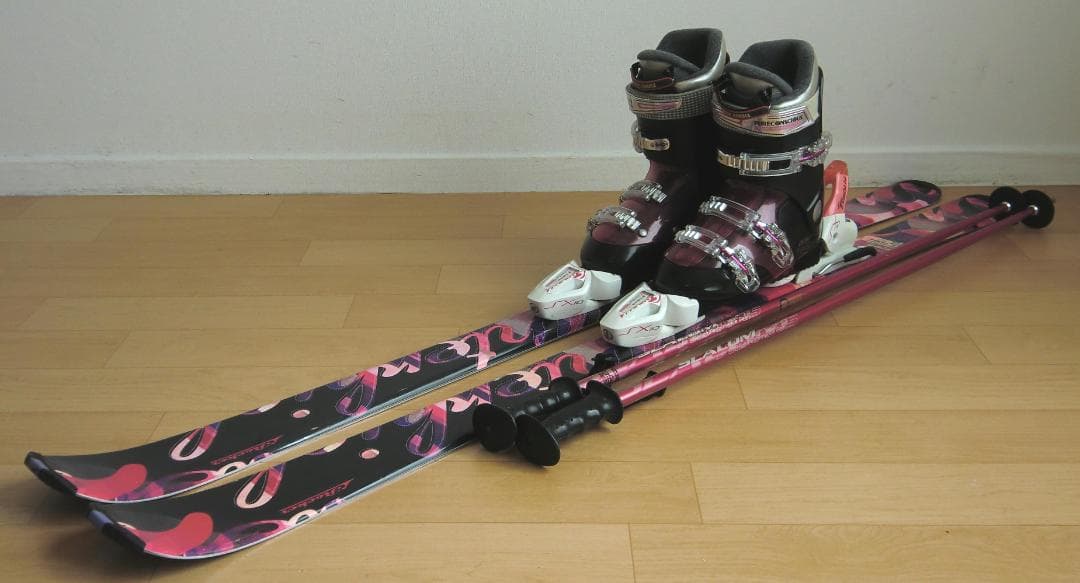 ■■送料無料■KAZAMA■女性用スキーセット■145/24-24.5■WAX■