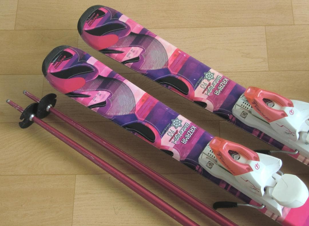■■送料無料■KAZAMA■女性用スキーセット■145/24-24.5■WAX■