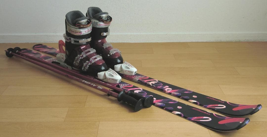 ■■送料無料■KAZAMA■女性用スキーセット■145/24-24.5■WAX■