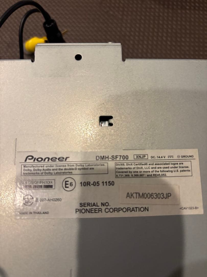 カロッツェリア DMH-SF700 ケーブル一式 DVDオーディオプレーヤー