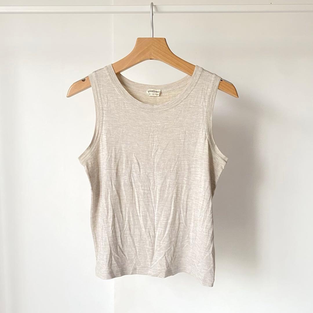 HERMES シルク　ノースリーブ　トップス　マルジェラ期　エルメス　38