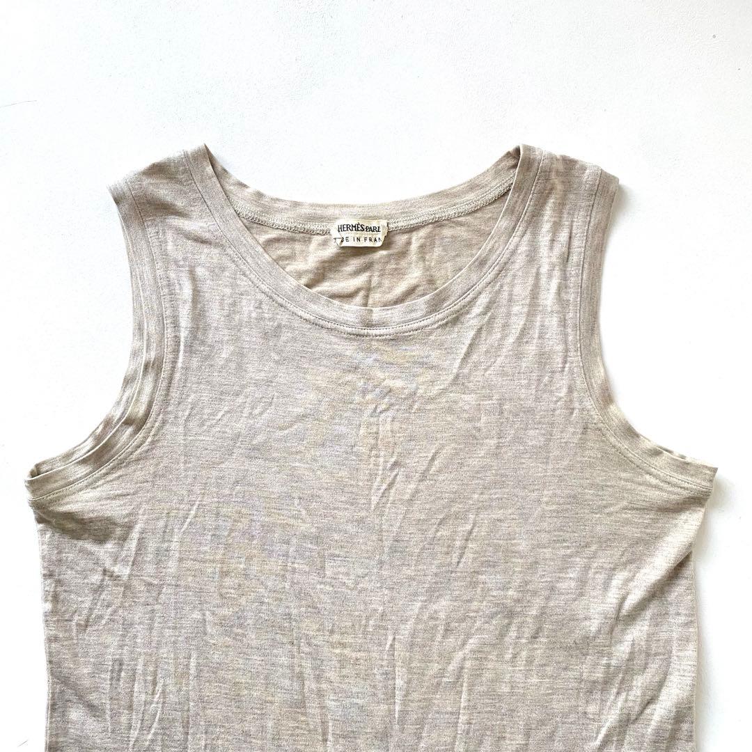 HERMES シルク　ノースリーブ　トップス　マルジェラ期　エルメス　38