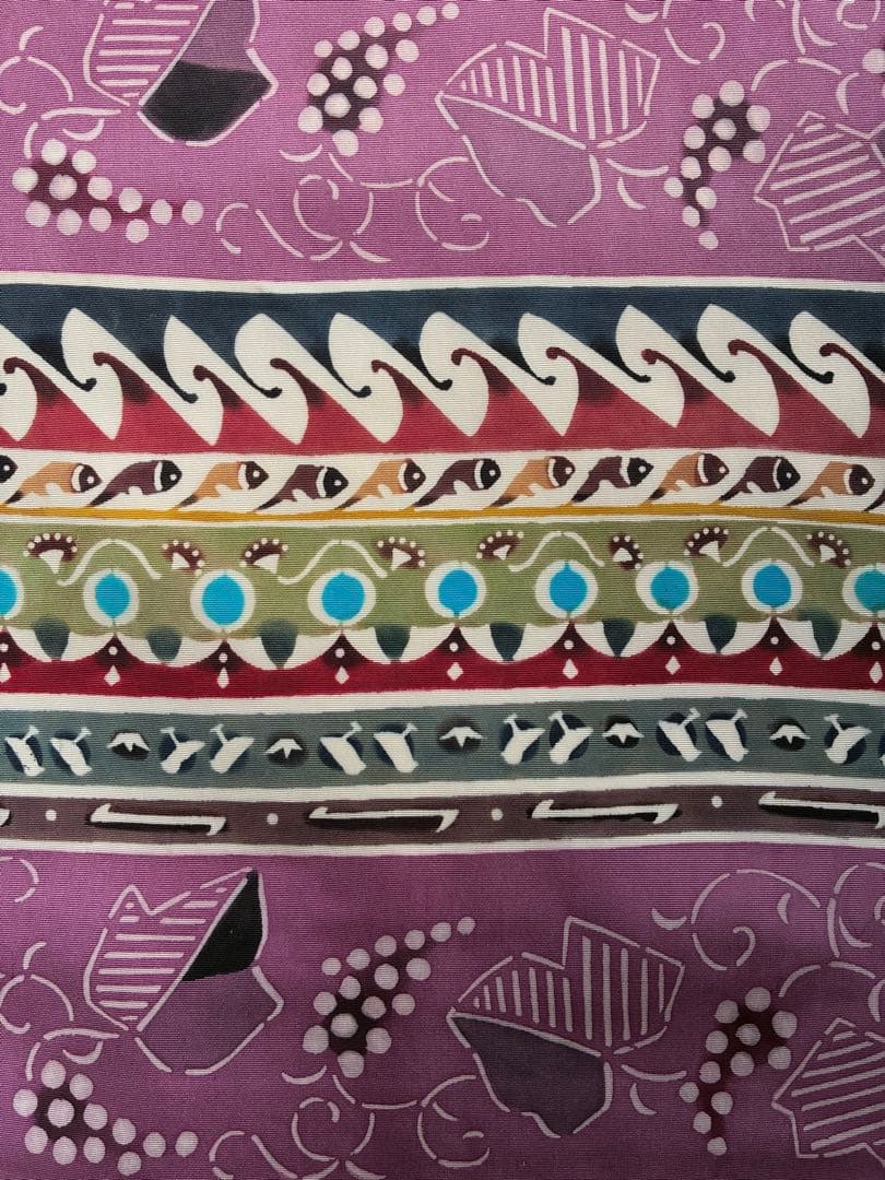 名古屋帯 型絵染め　ぶどう　葡萄