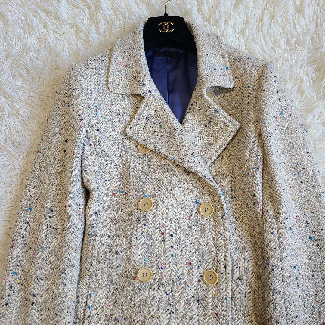 LL✨ポールスミス チェスターコート ダブルブレスト ツイード 裏地派手 リボン
