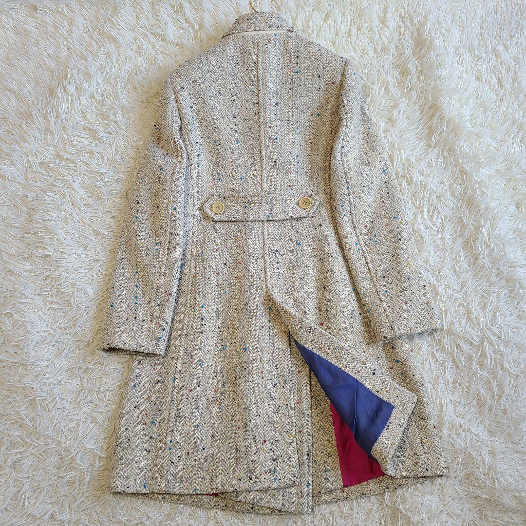 LL✨ポールスミス チェスターコート ダブルブレスト ツイード 裏地派手 リボン
