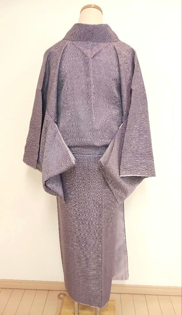 洗える江戸小紋　鮫小紋　紫色系　身巾少しゆったりサイズ