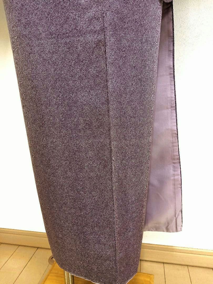 洗える江戸小紋　鮫小紋　紫色系　身巾少しゆったりサイズ