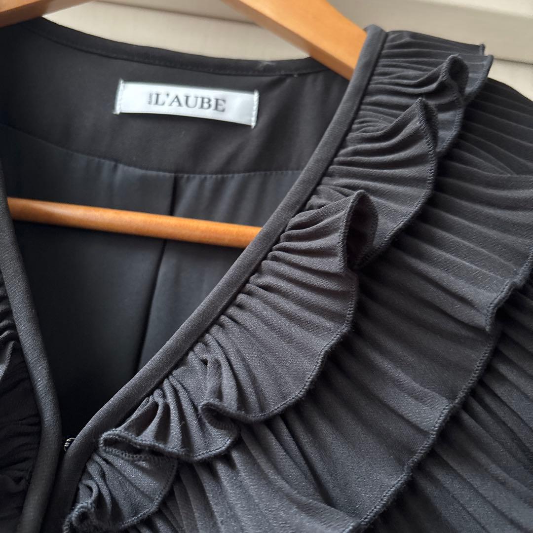 新品laubeblanc Pleats collar Chiffon Dress