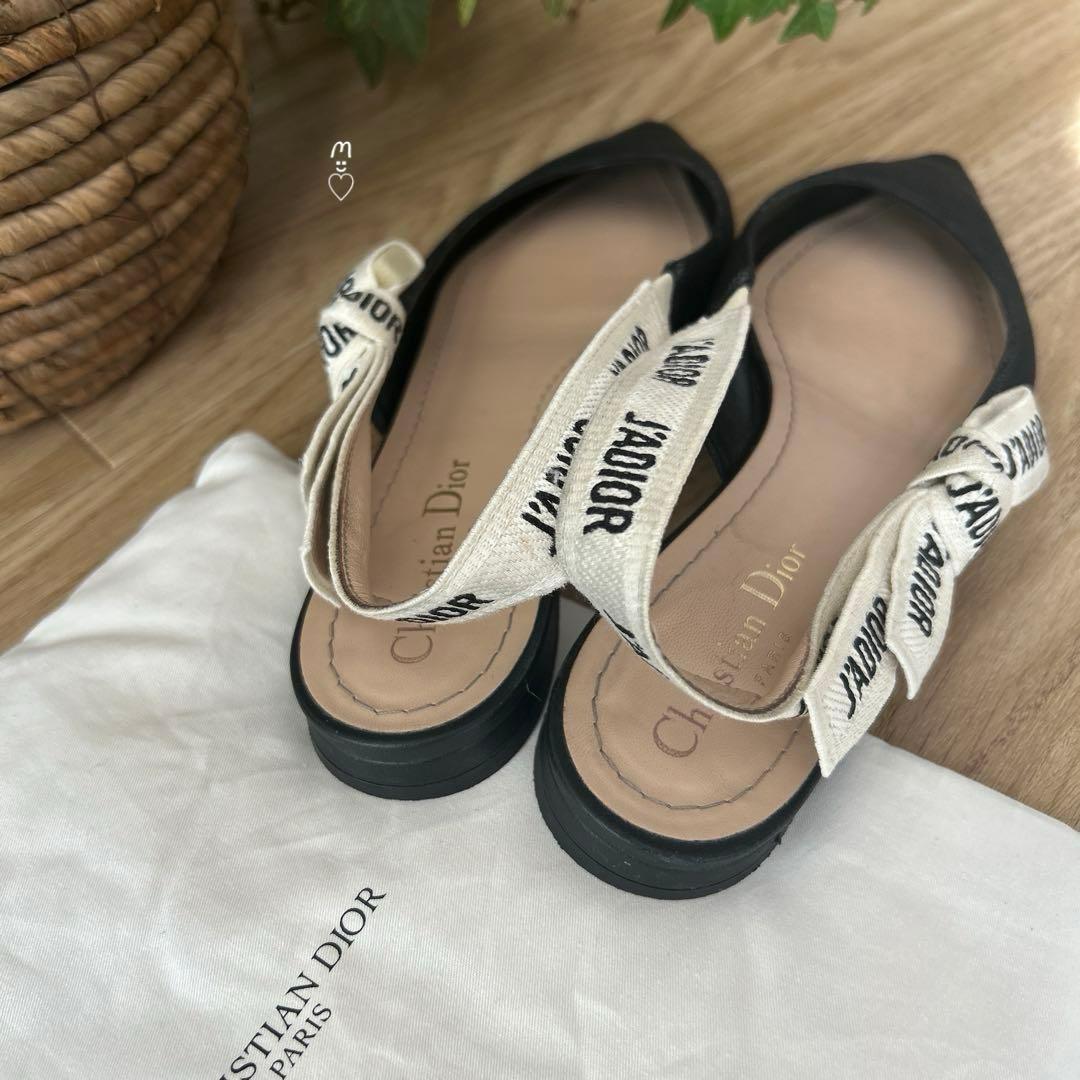 Diorディオール　ジャディオール　スリングバックフラットシューズ37　パンプス