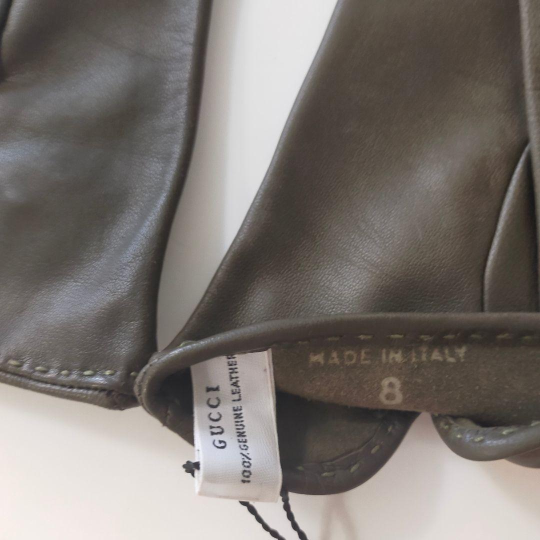 【未使用品】GUCCI レザー手袋 ブラウン　ホースビット　ゴールド金具