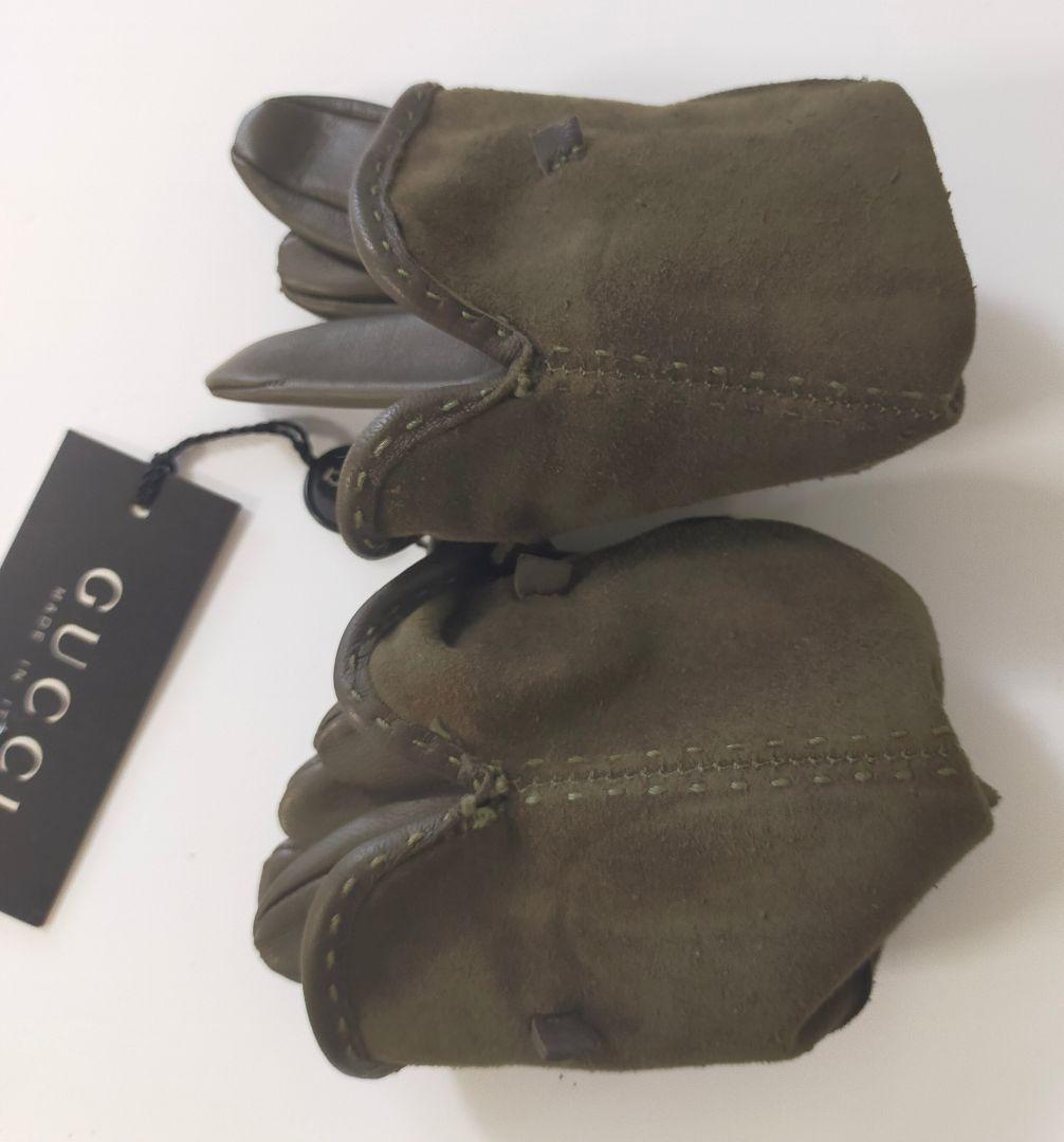 【未使用品】GUCCI レザー手袋 ブラウン　ホースビット　ゴールド金具