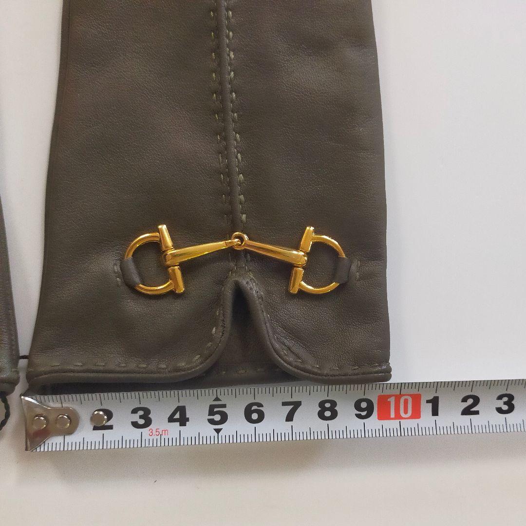 【未使用品】GUCCI レザー手袋 ブラウン　ホースビット　ゴールド金具