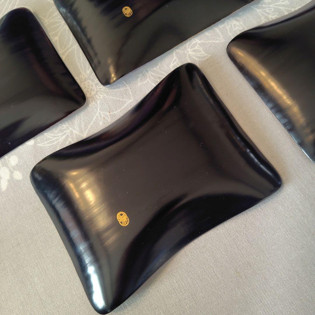 【象彦】銘々皿 5枚組 漆器 金箔 漆塗 専用箱付き