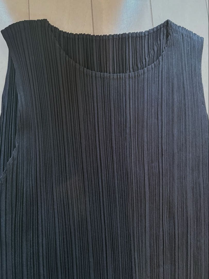 PLEATS PLEASE ノースリーブ ロングワンピース　黒 サイズ3