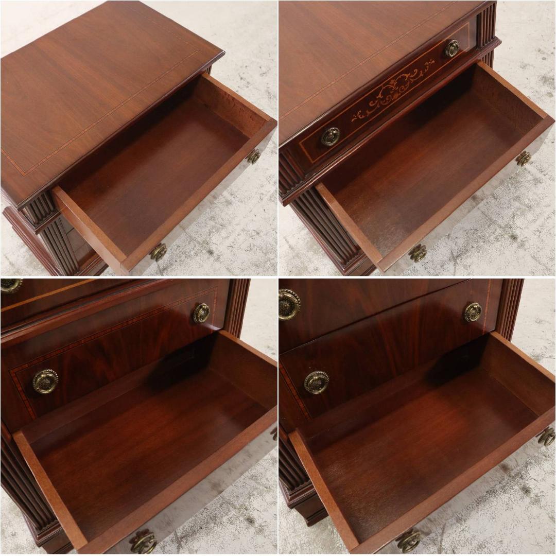 イタリア製クラシカル家具 象嵌細工 サイドチェスト 引き出し4段 H63cm