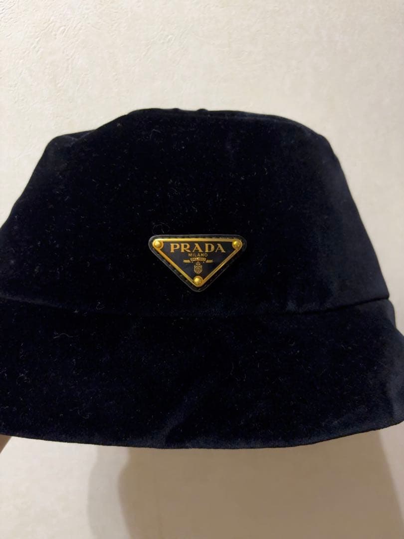 PRADA 黒 バケットハット ベルベット