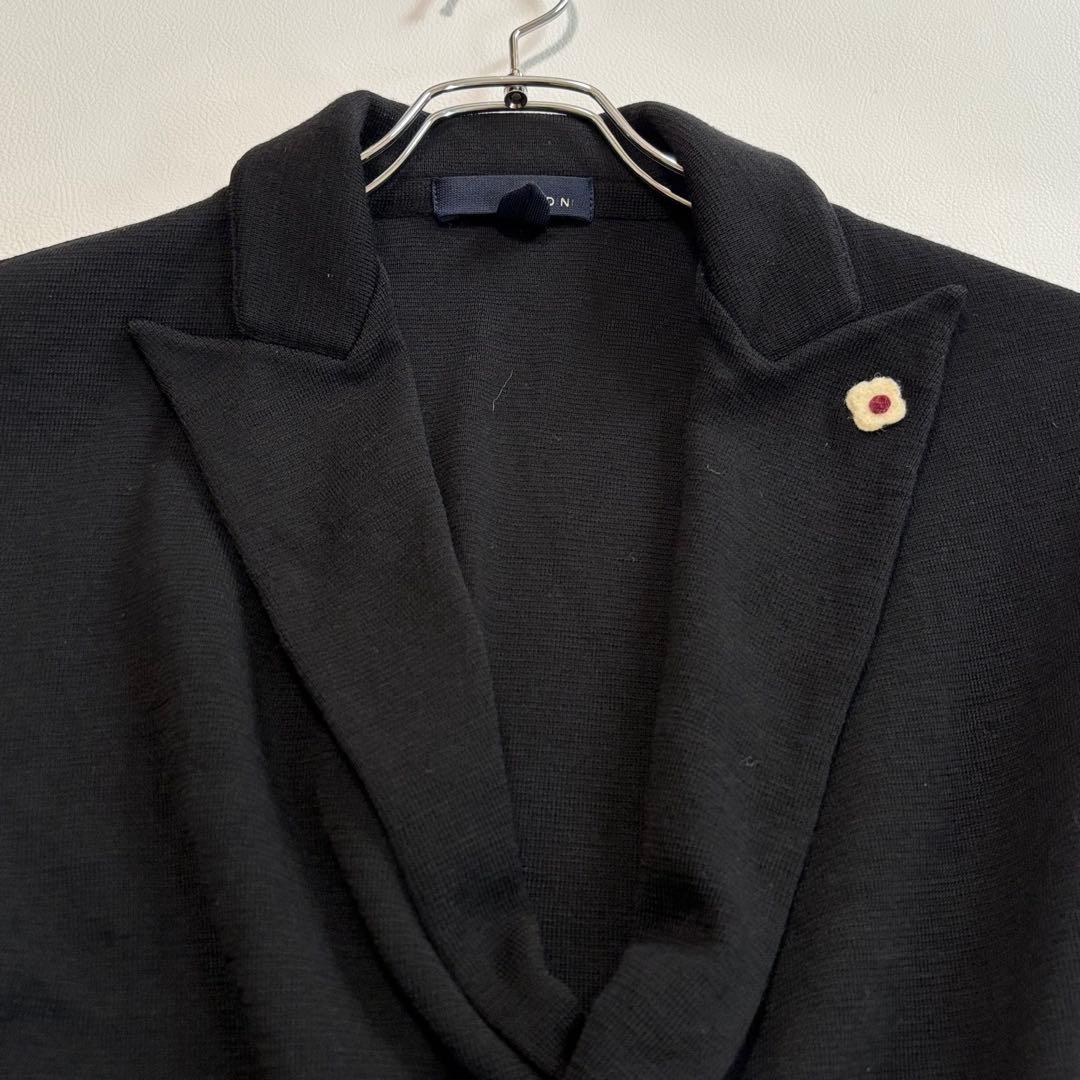 ラルディーニ ダブルテーラードジャケット ウール100% M ブートニエール 黒