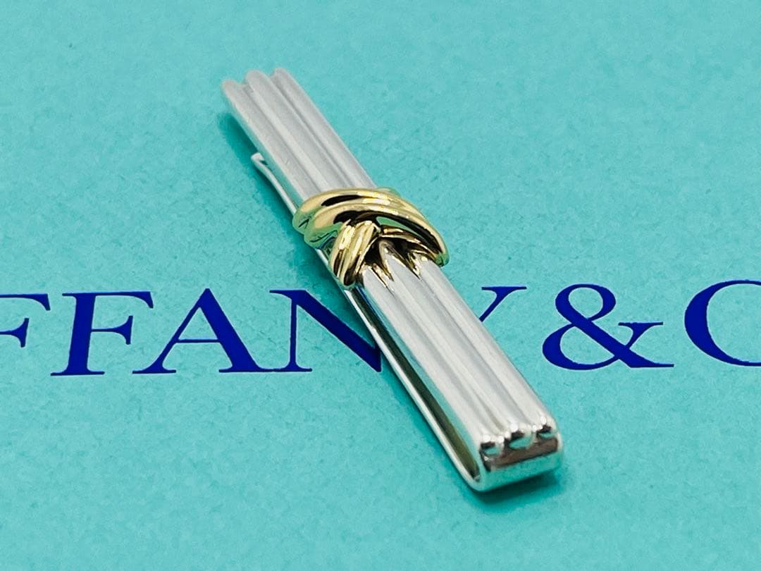 c678 美品　ティファニー　1995シグネチャー　ネクタイピン　750/925