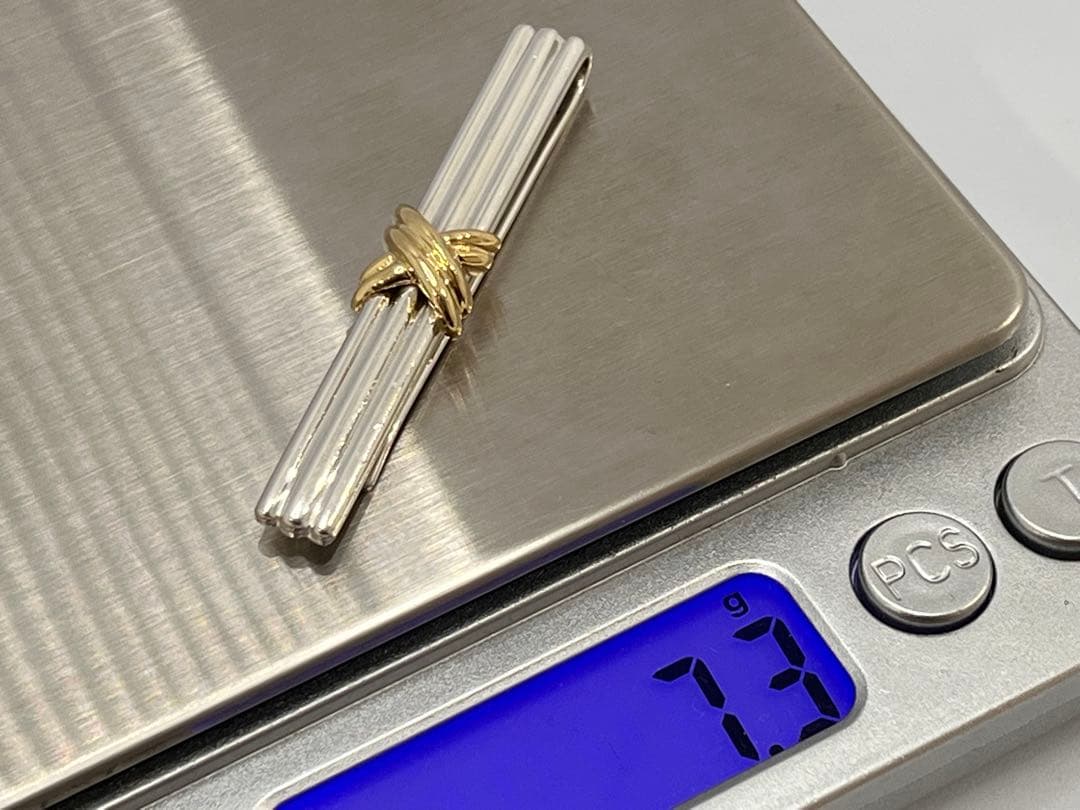 c678 美品　ティファニー　1995シグネチャー　ネクタイピン　750/925