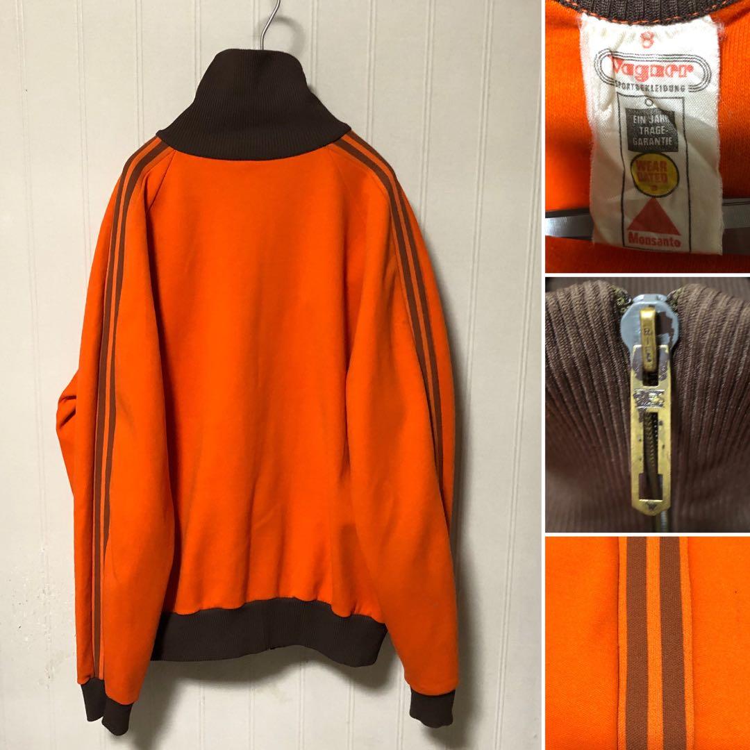ドイツ製 80s Wagner ハイネック トラックジャケット オレンジブラウン