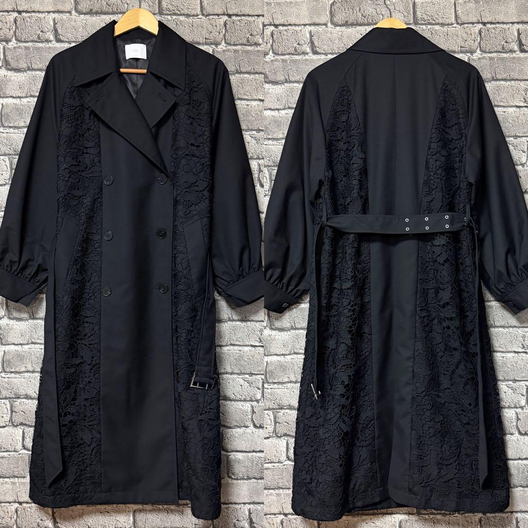 【美品】HARE　レースキリカエトレンチコート　ブラック　ベルト付
