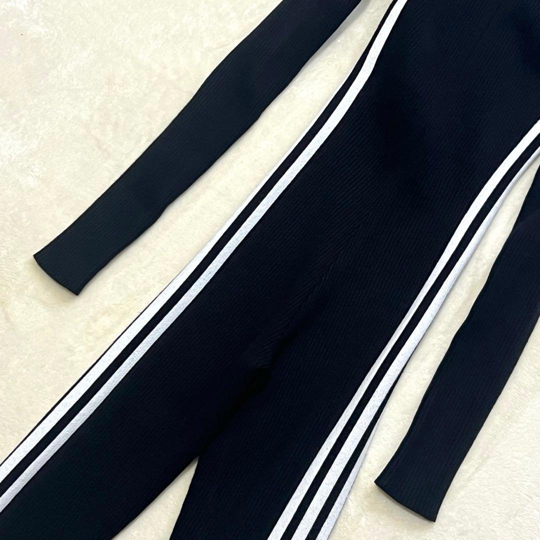 美品✨adidas ジャンプスーツ ニット オールインワン ブラック