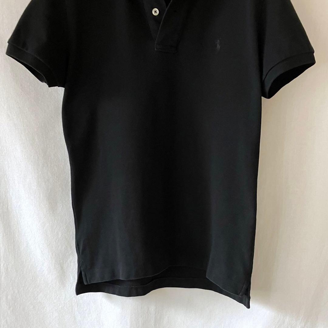 美品 ラルフローレン ポロシャツ 黒 スキニー L 鹿の子