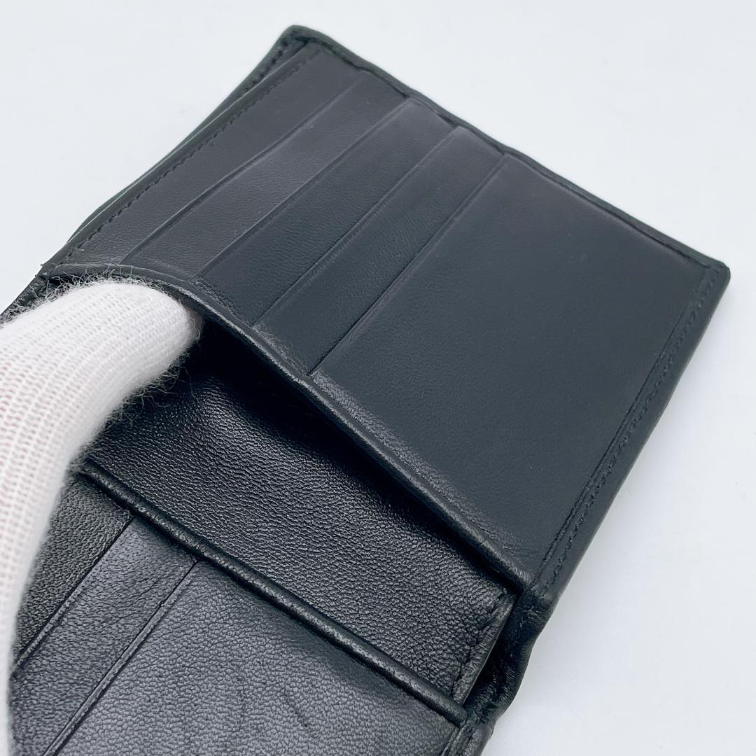 LOEWE 二つ折り財布 ナッパレザー アナグラム ブラック e789