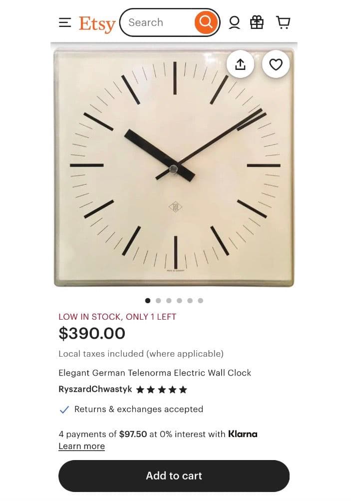 70'S テレノーマ社 DBドイツ鉄道 ステーションクロック