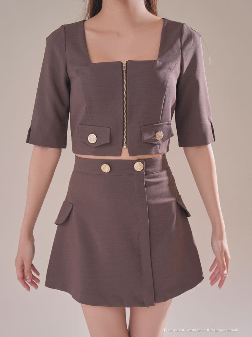 Andy セットアップ ブラウン キャバドレス