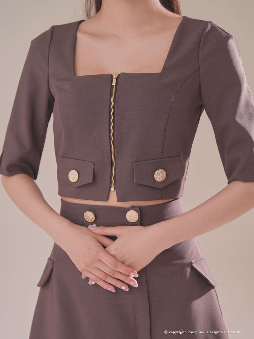 Andy セットアップ ブラウン キャバドレス