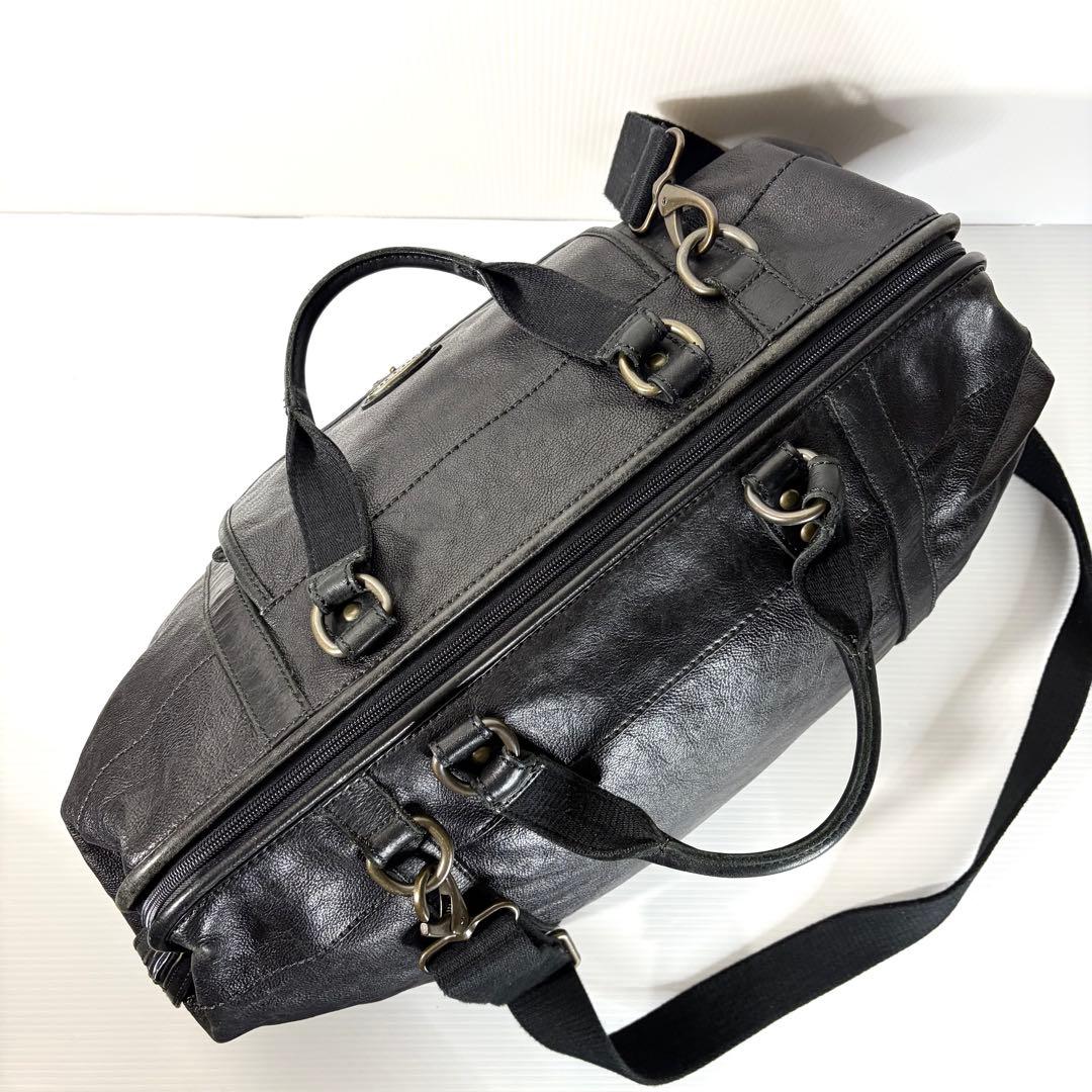 Fossil フォッシル 2way ボストンバッグ ブラック 黒 レザー