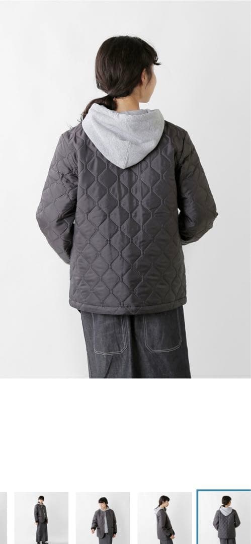 ARMEN｜キルティング ノーカラージャケット 黒 size 1