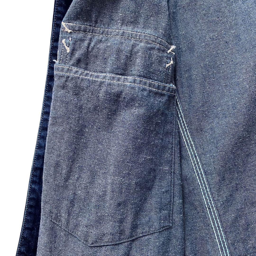 ポストオーバーオールズ USA製後期 デニム カバーオール 4ポケット M