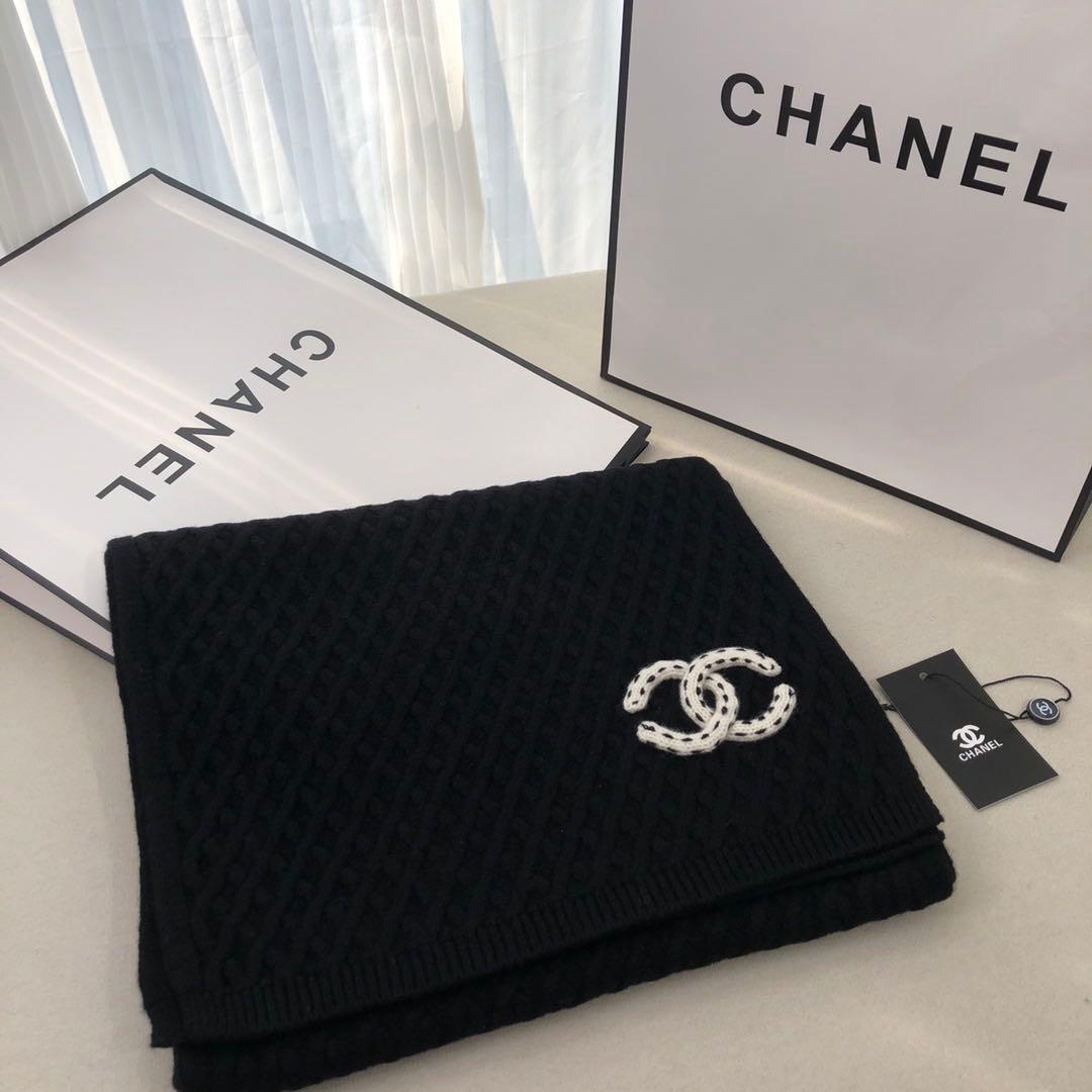 CHANEL シャネル　マフラー　ブラック