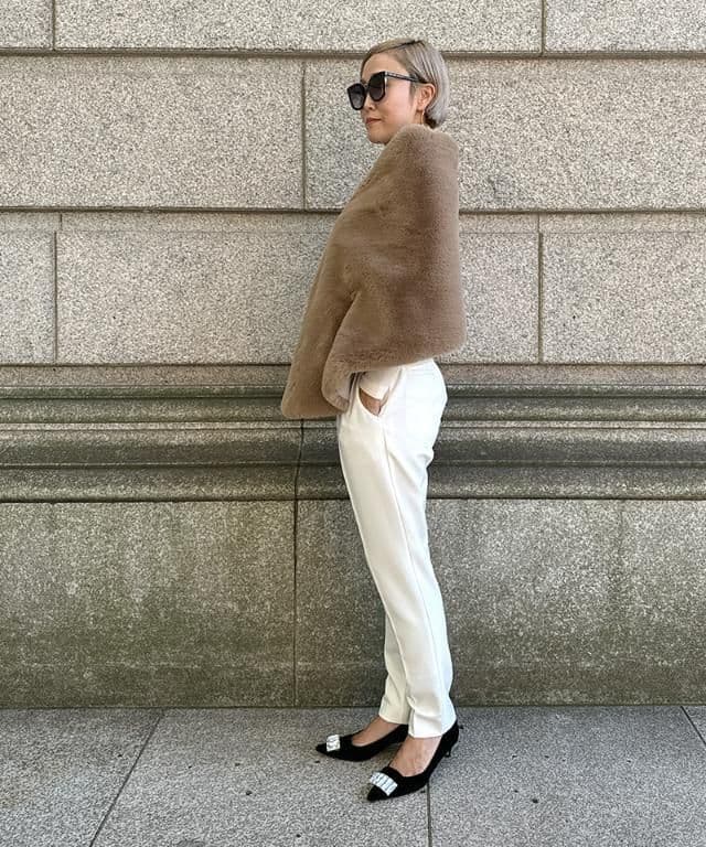 JENNE リッチボリュームファーケープ新品未使用タグつき　柴犬カラー