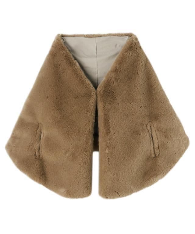 JENNE リッチボリュームファーケープ新品未使用タグつき　柴犬カラー