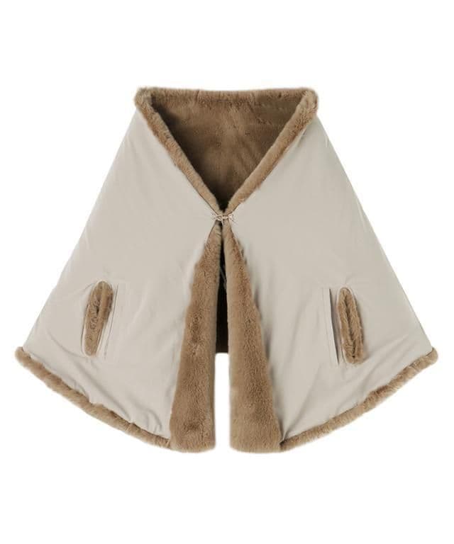 JENNE リッチボリュームファーケープ新品未使用タグつき　柴犬カラー