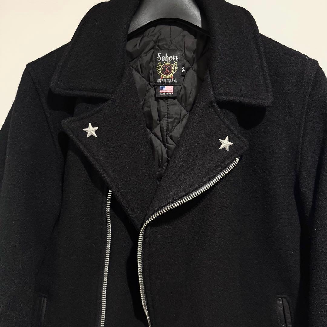 美品‼️ Schott ウール ライダース ピーコート ワンスター USA製 34