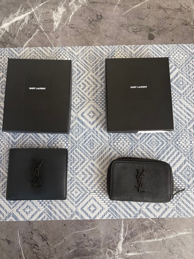 SAINT LAURENT ブラック二つ折り財布+ケース