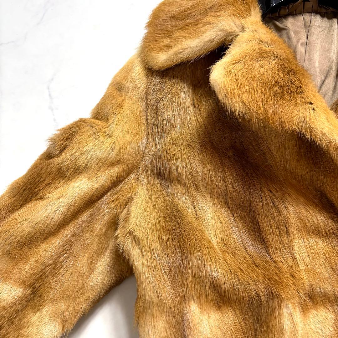 極美品✨本毛皮 リアルファーコート ミンク 最高級 キャメルブラウン L