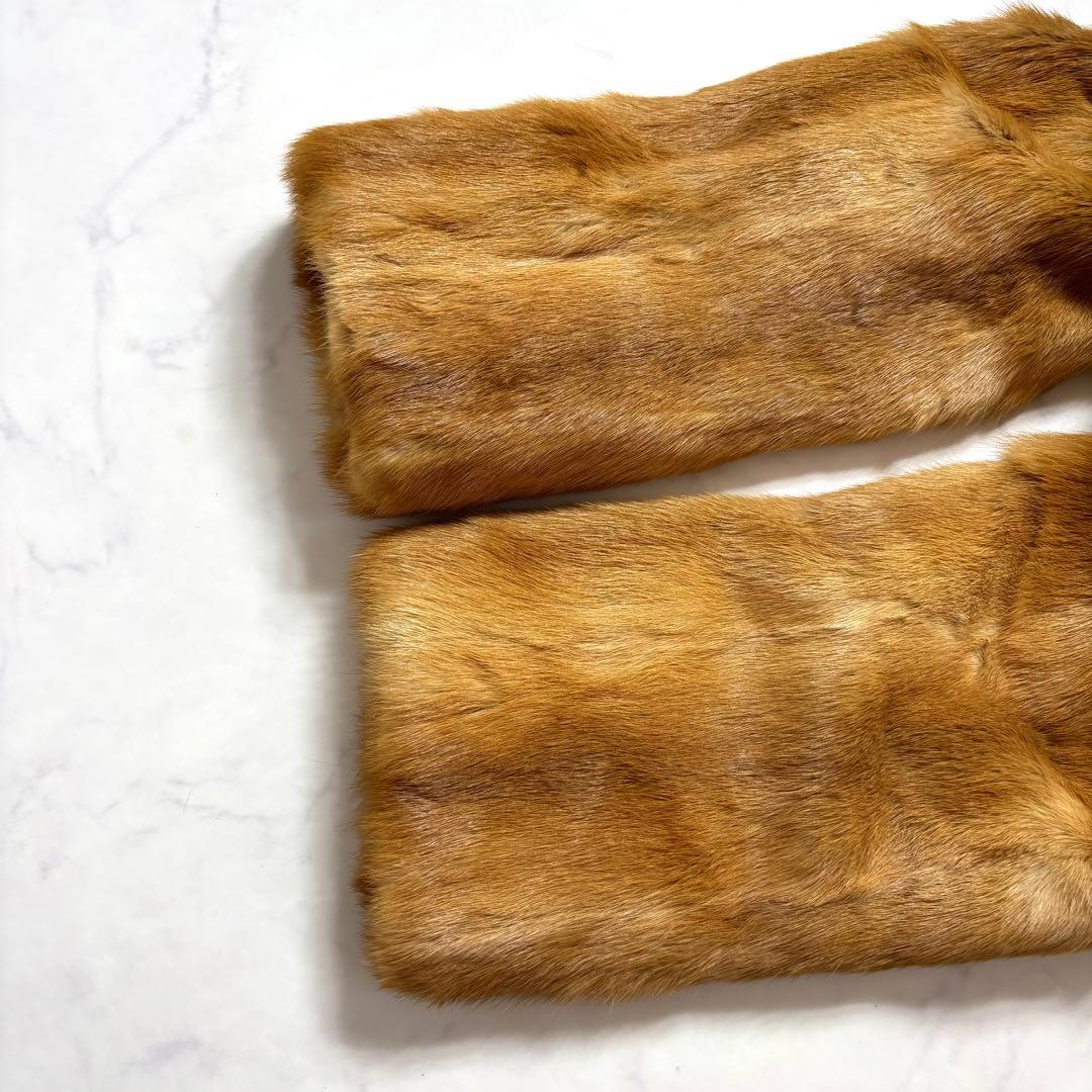 極美品✨本毛皮 リアルファーコート ミンク 最高級 キャメルブラウン L