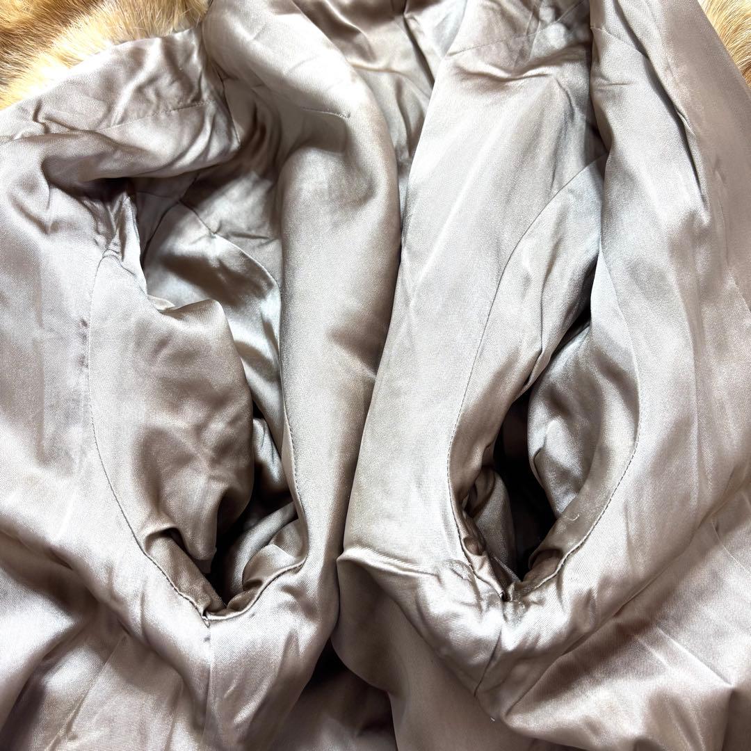 極美品✨本毛皮 リアルファーコート ミンク 最高級 キャメルブラウン L