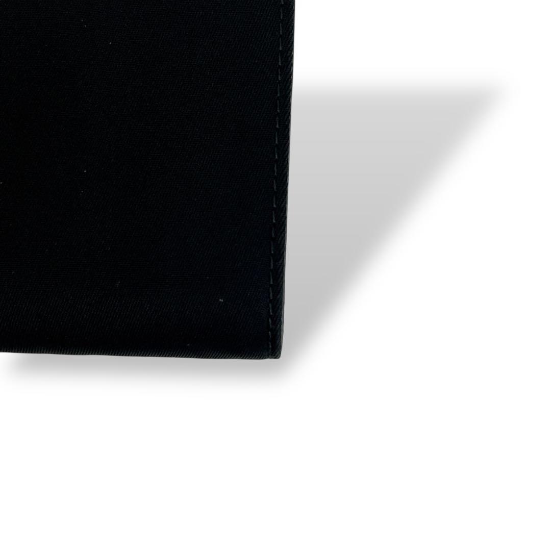 PRADA プラダ　三つ折り財布　三角ロゴ　ナイロン　サフィアーノレザー　黒