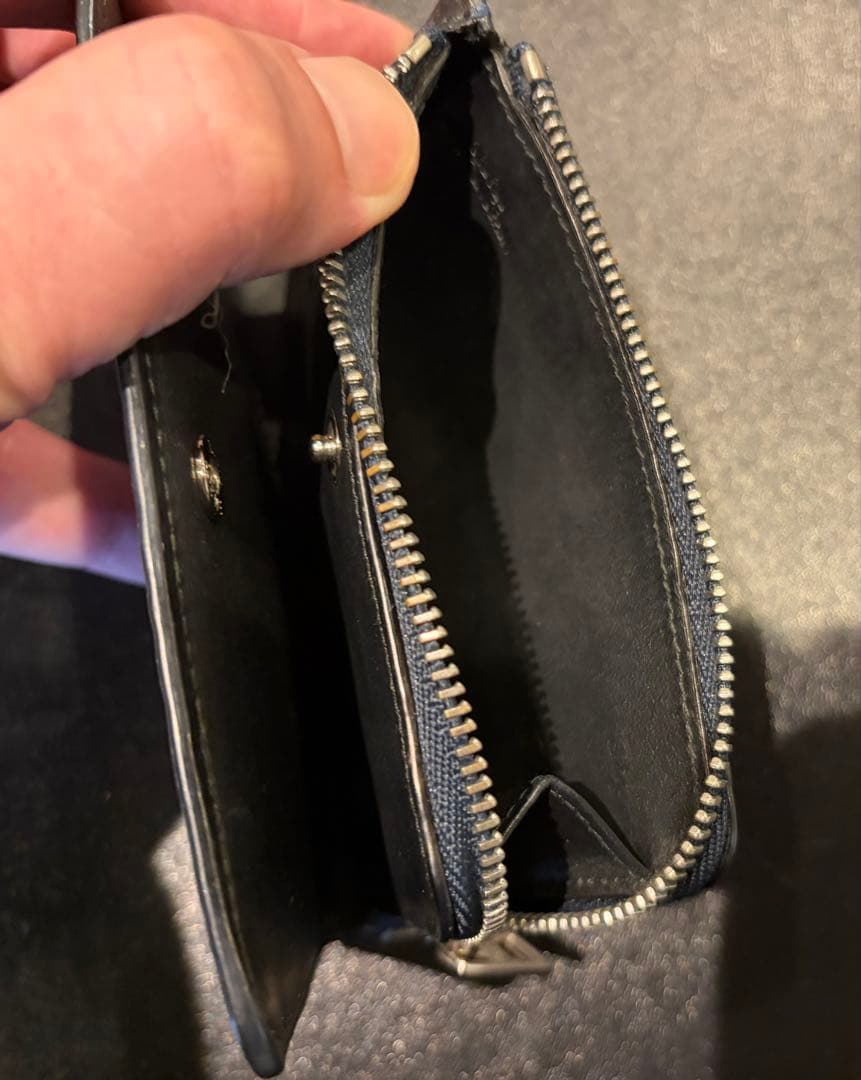 美品 LOEWE ミニウォレット ネイビー