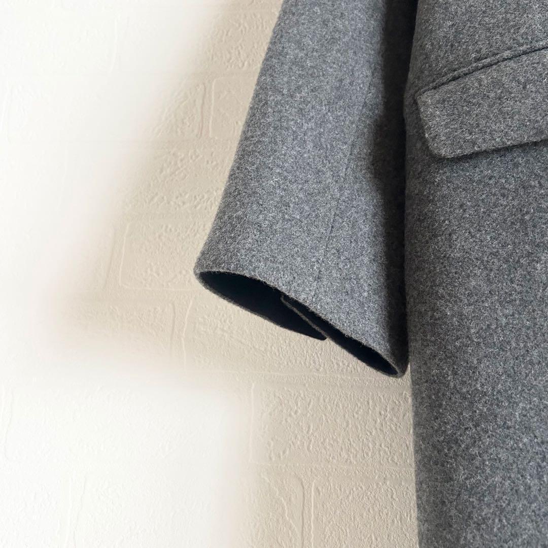 美品✨北欧暮らしの道具店　3WAYアレンジ襟のかろやかチェスターコート　グレー