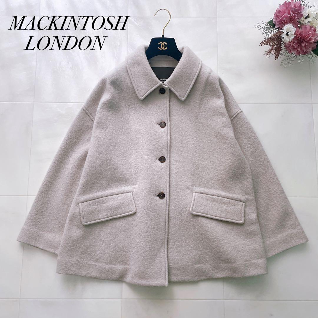 美品✨近年 マッキントッシュ ファインウールニットコート オフホワイト 38